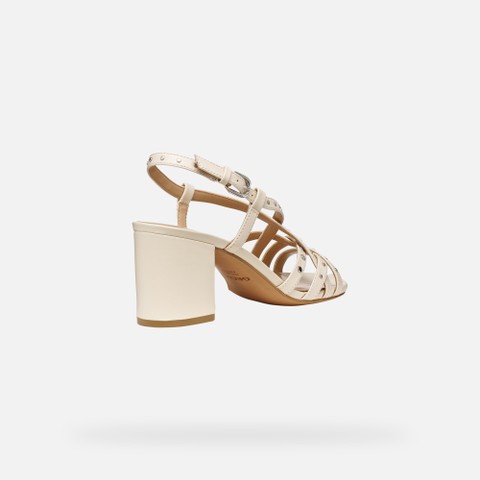 Medium-heeled sandals VIRNILISA 65 S WOMAN Papyrus - image number 4 | GEOX