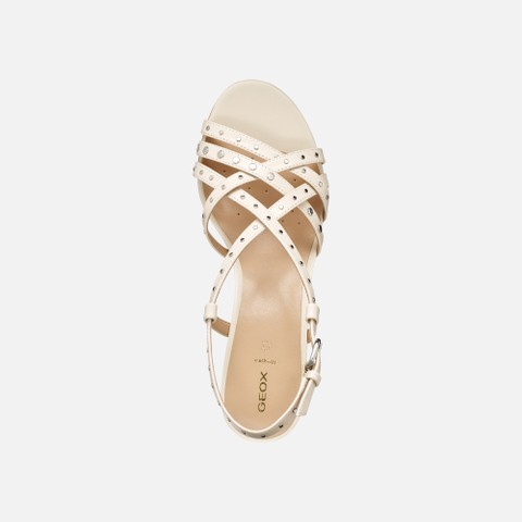 Medium-heeled sandals VIRNILISA 65 S WOMAN Papyrus - image number 5 | GEOX