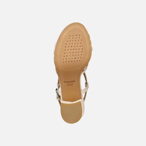 Medium-heeled sandals VIRNILISA 65 S WOMAN Papyrus - image number 6 | GEOX