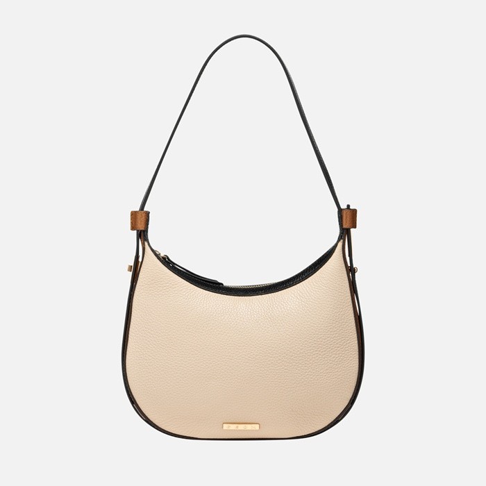 Shoulder bag MARYEMY BAG WOMAN Off white/Cognac | GEOX