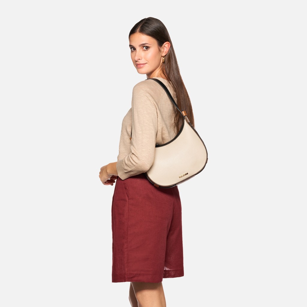 Shoulder bag MARYEMY BAG WOMAN Off white/Cognac - image number 1 | GEOX