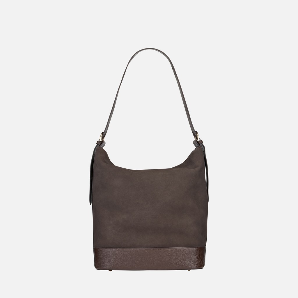 Shoulder bag ALNOIRE BAG WOMAN Chocolate - image number 3 | GEOX
