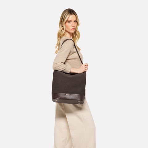 Shoulder bag ALNOIRE BAG WOMAN Chocolate | GEOX