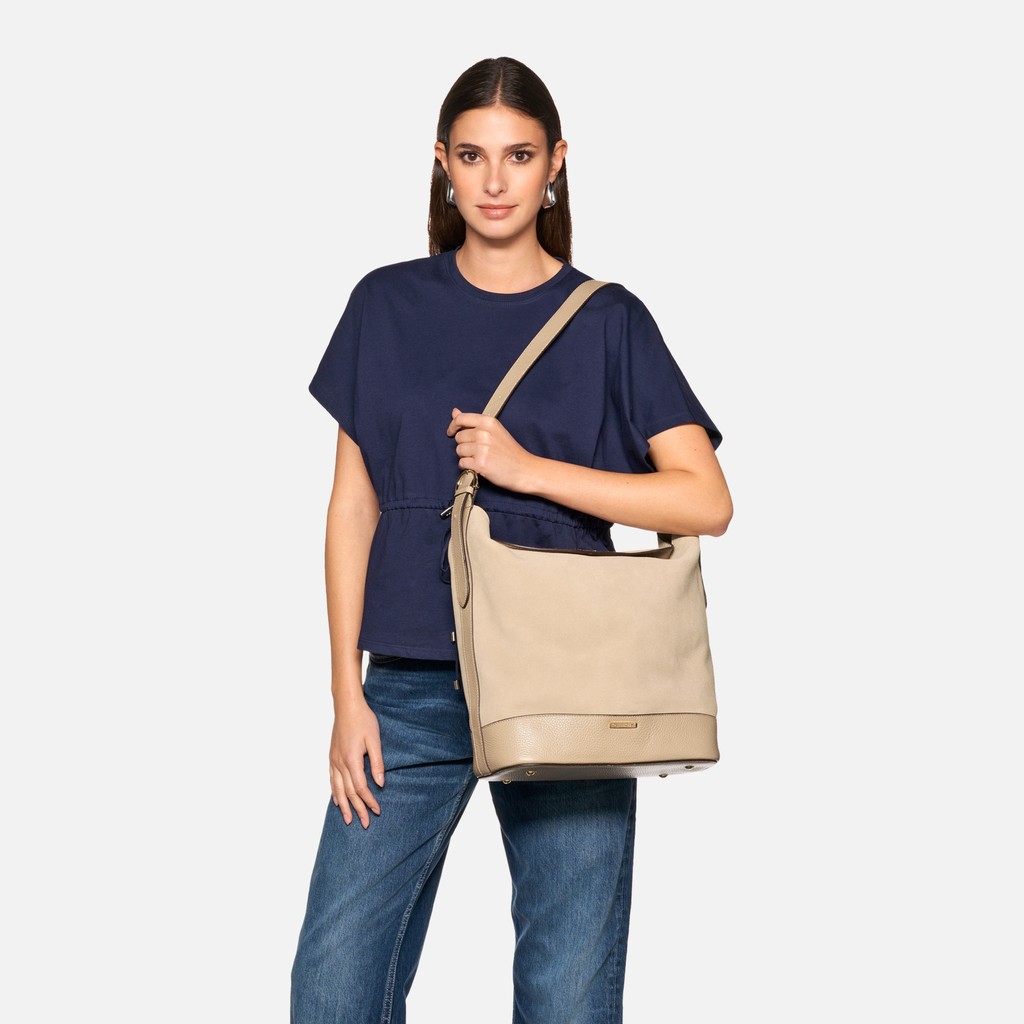 Beuteltasche ALNOIRE BAG DAME Helltaube - image number 5 | GEOX