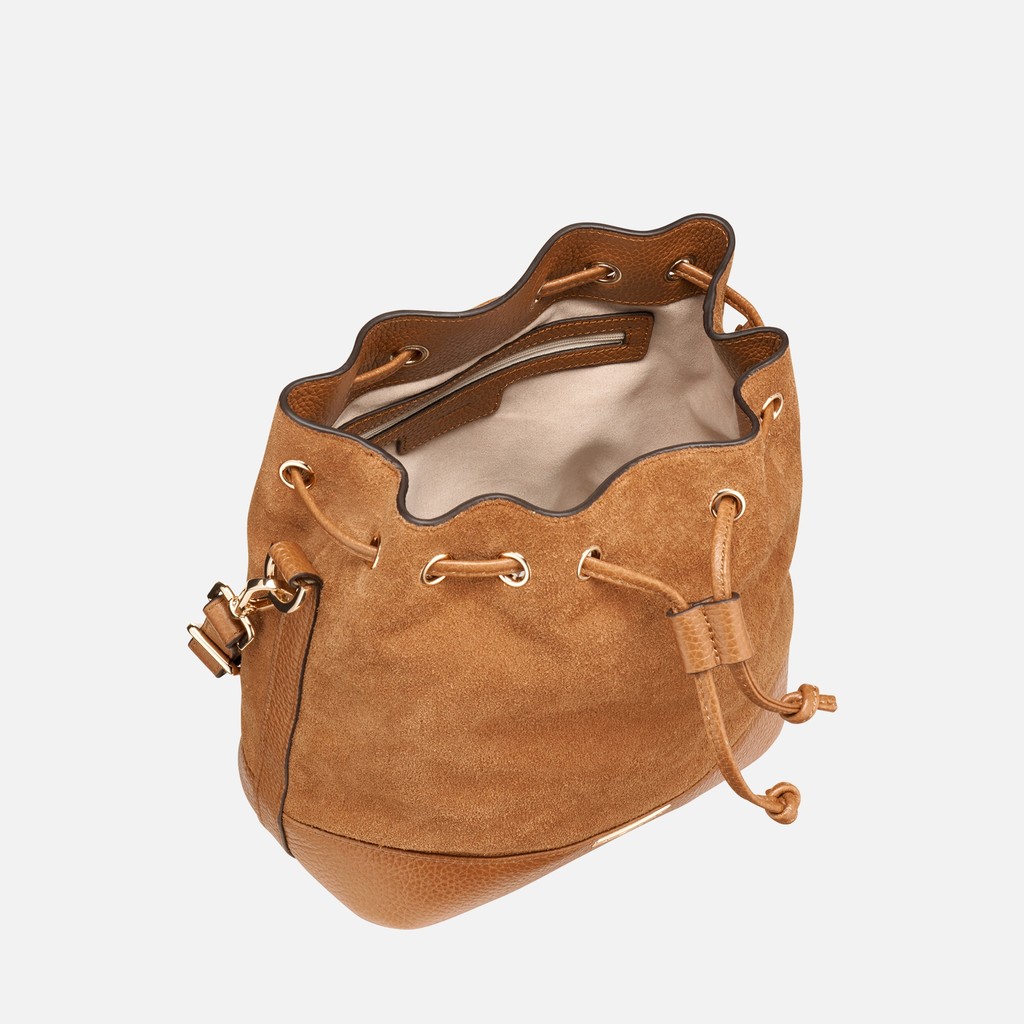 Borsa a secchiello NALVIA BAG DONNA Cognac - image number 4 | GEOX