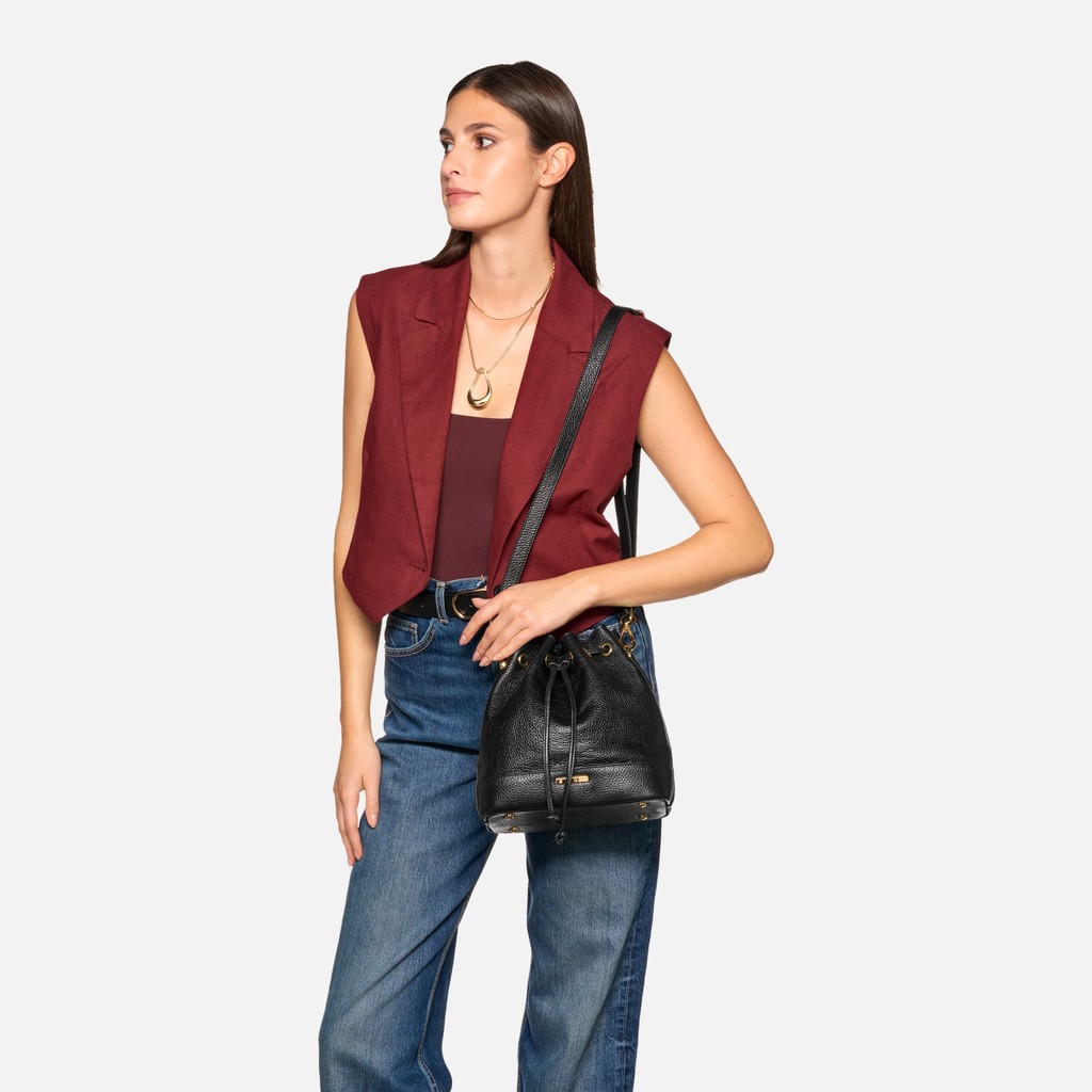 Borsa a secchiello NALVIA BAG DONNA Nero - image number 0 | GEOX