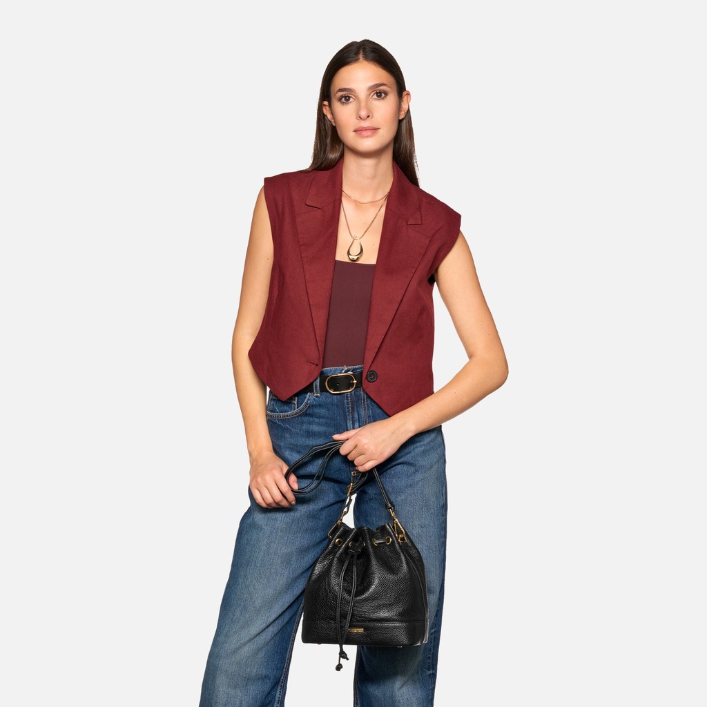 Borsa a secchiello NALVIA BAG DONNA Nero - image number 1 | GEOX