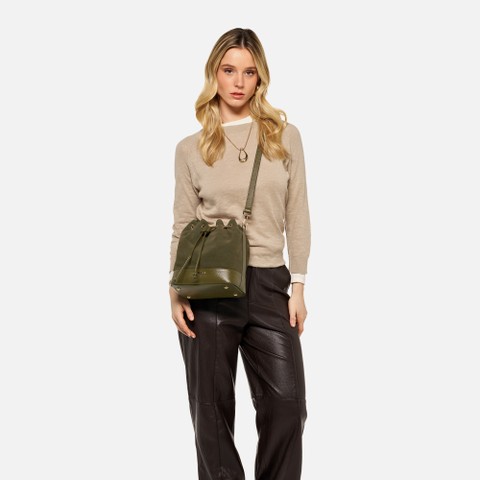 Bolso de cubo NALVIA BAG MUJER Verde militar - image number 6 | GEOX