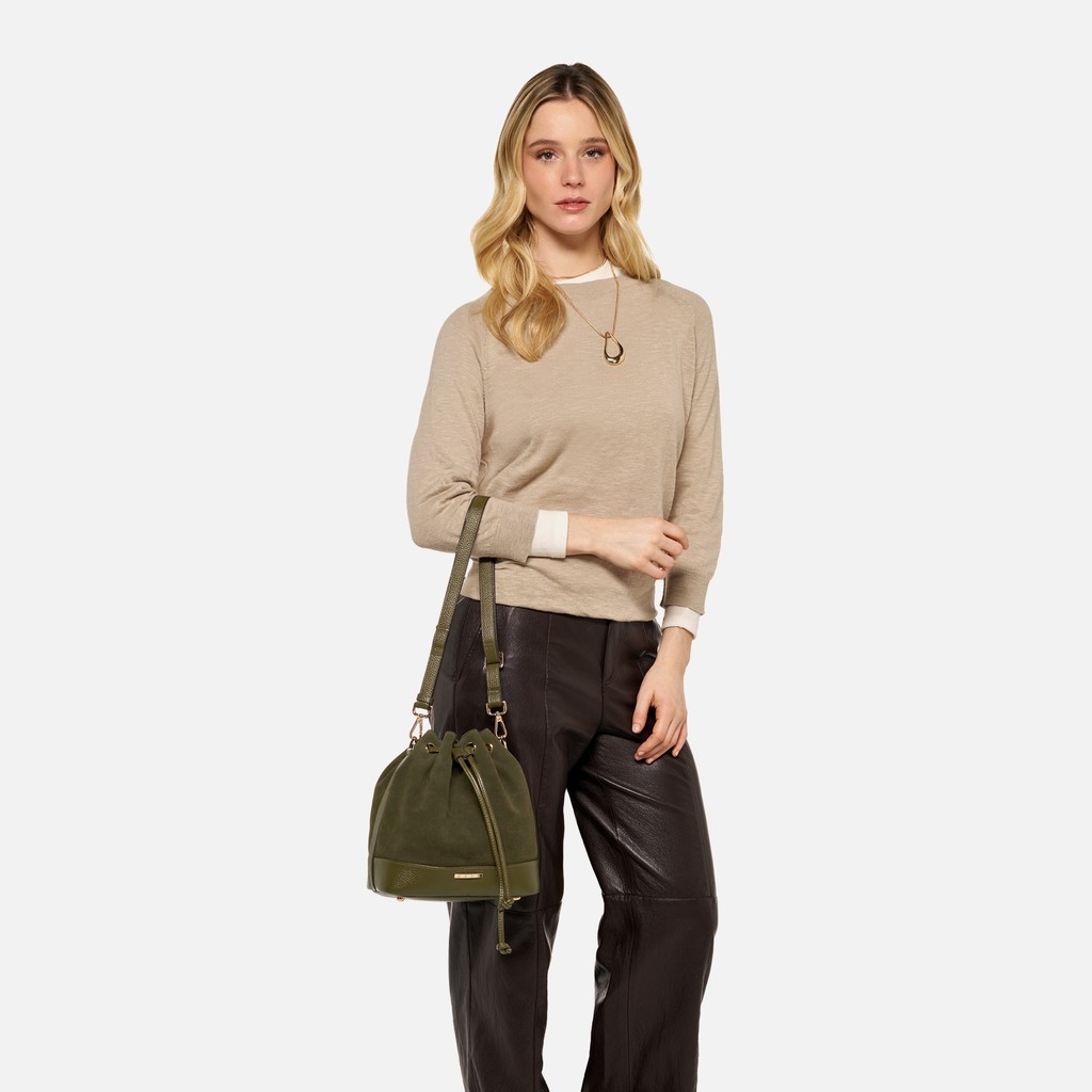 Bolso de cubo NALVIA BAG MUJER Verde militar - image number 0 | GEOX