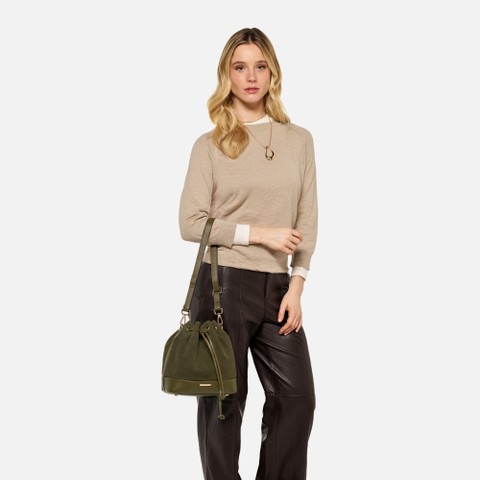 Bolso de cubo NALVIA BAG MUJER Verde militar | GEOX