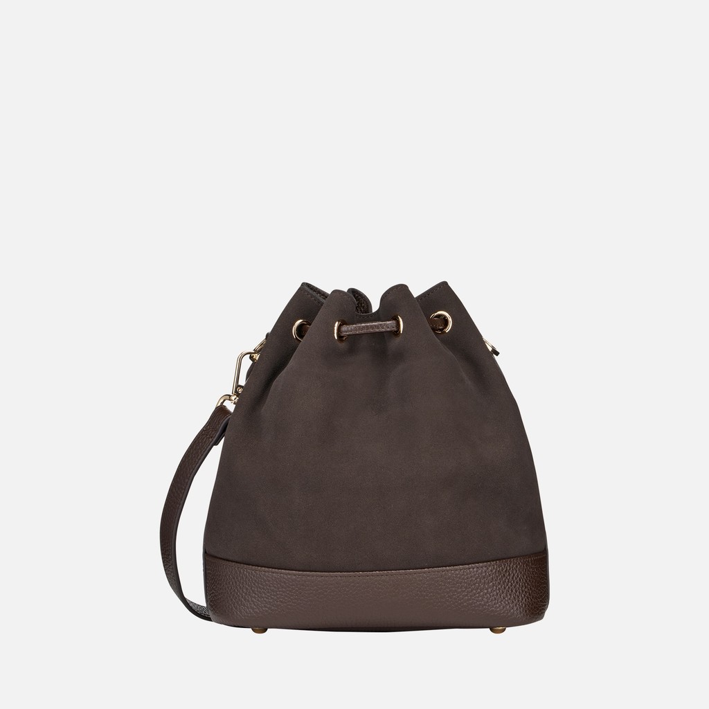 Bolso de cubo NALVIA BAG MUJER Marr&oacute;n - image number 2 | GEOX