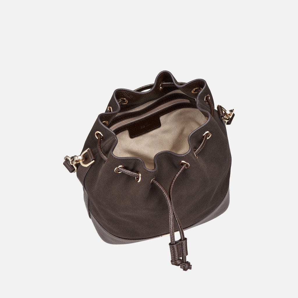 Bolso de cubo NALVIA BAG MUJER Marr&oacute;n - image number 3 | GEOX