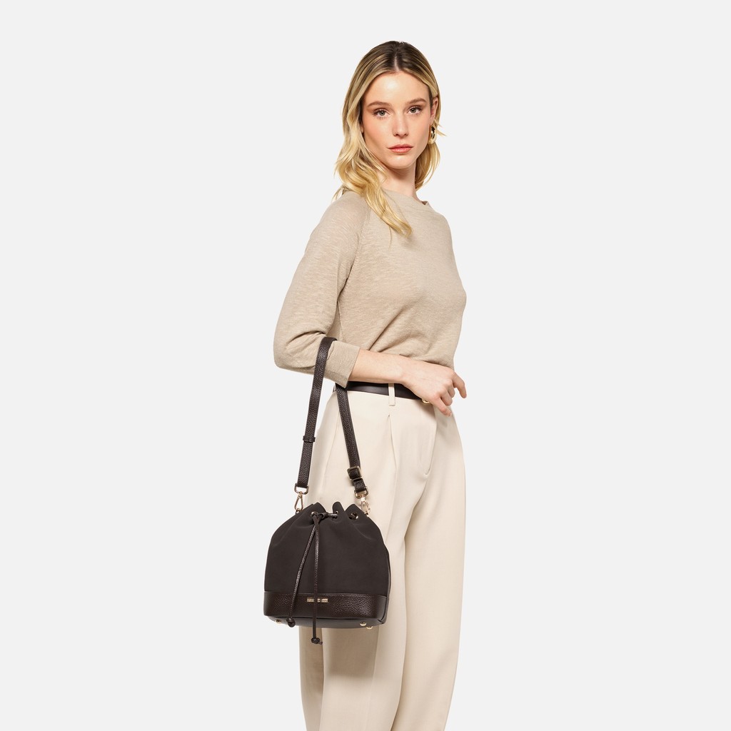 Bolso de cubo NALVIA BAG MUJER Marr&oacute;n - image number 5 | GEOX