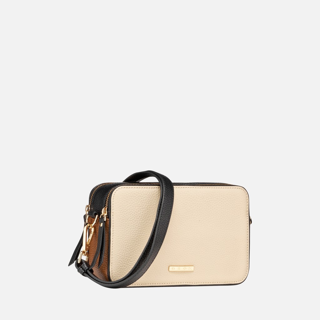 Umh&auml;ngetasche NORIZE BAG DAME Off-White/Cognac - image number 2 | GEOX