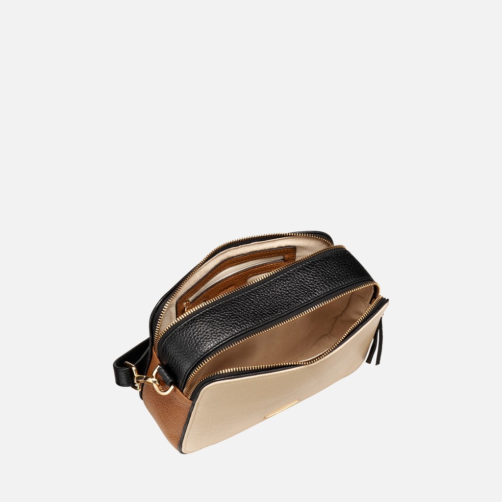 Umh&auml;ngetasche NORIZE BAG DAME Off-White/Cognac - image number 4 | GEOX