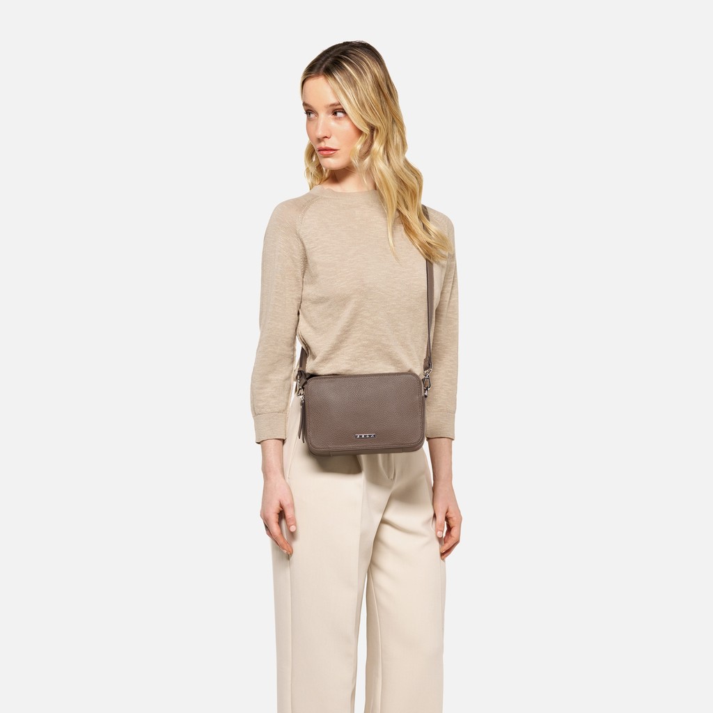 Cross-body bag NORIZE BAG WOMAN Dove Gray - image number 5 | GEOX