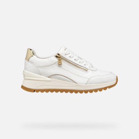 Wedge shoes DESYA WOMAN White/Light Gold - image number 1 | GEOX