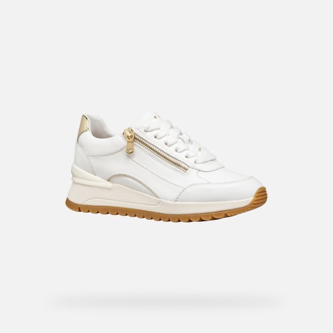 Wedge shoes DESYA WOMAN White/Light Gold - image number 2 | GEOX