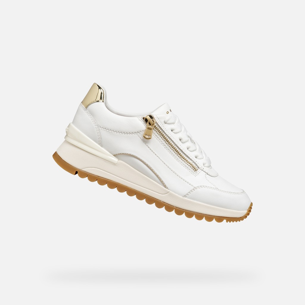 Wedge shoes DESYA WOMAN White/Light Gold - image number 0 | GEOX
