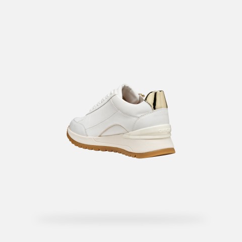 Wedge shoes DESYA WOMAN White/Light Gold - image number 3 | GEOX