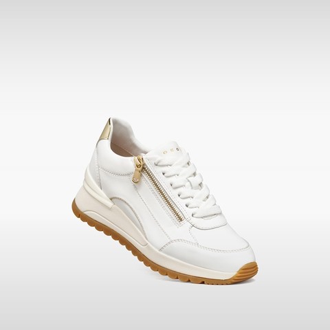 Wedge shoes DESYA WOMAN White/Light Gold - image number 4 | GEOX