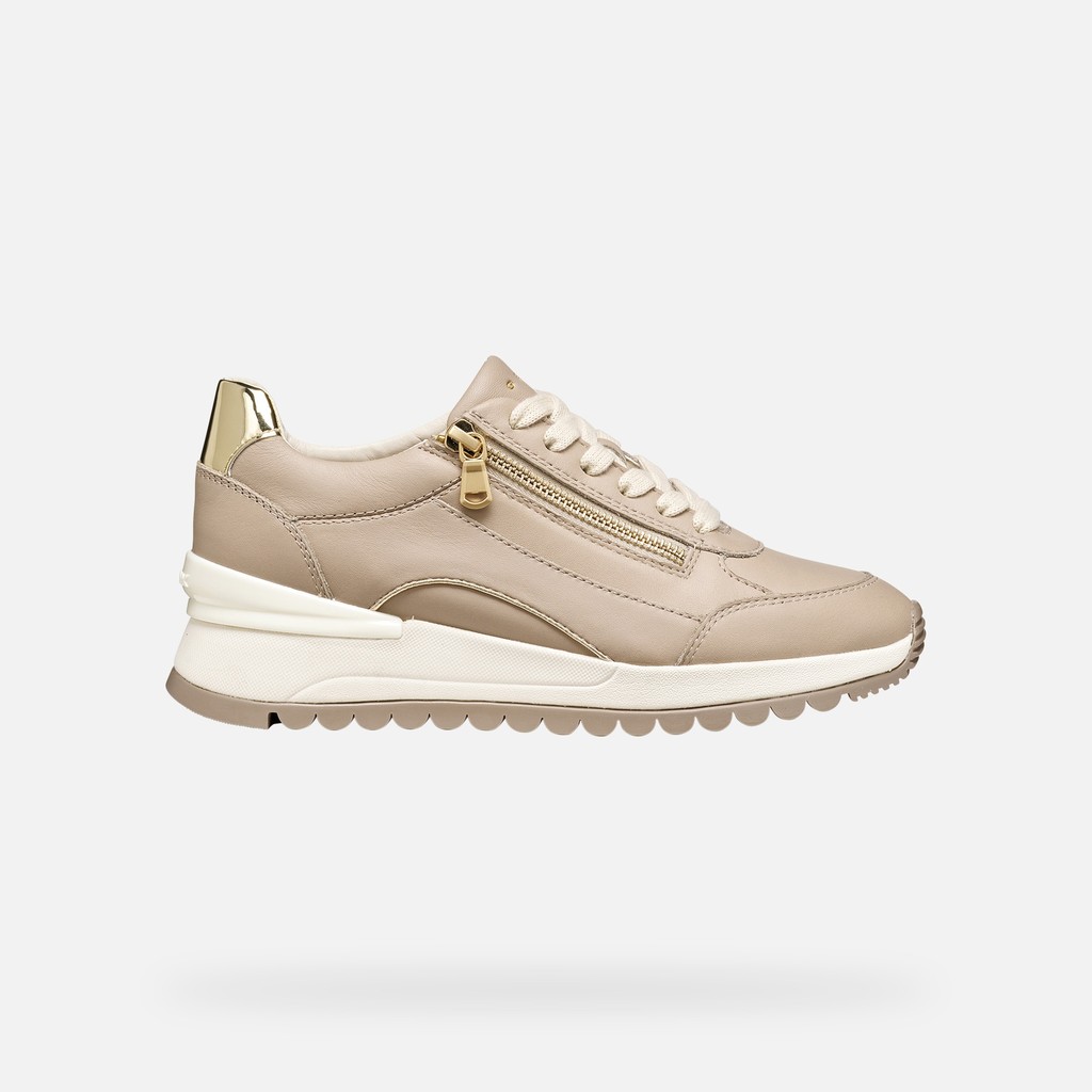 Chaussures compens&eacute;es DESYA FEMME Beige/Or clair - image number 1 | GEOX