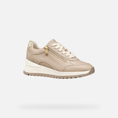 Chaussures compens&eacute;es DESYA FEMME Beige/Or clair - image number 2 | GEOX