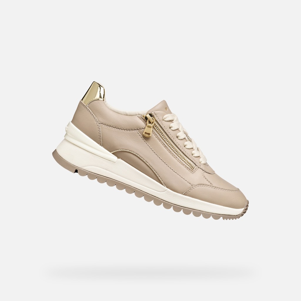 Chaussures compens&eacute;es DESYA FEMME Beige/Or clair - image number 0 | GEOX