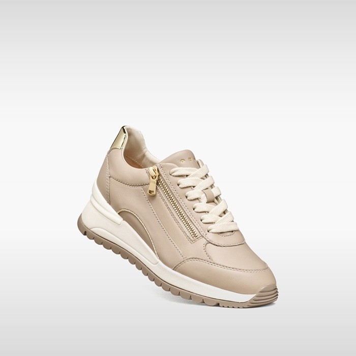 Chaussures compens&eacute;es DESYA FEMME Beige/Or clair | GEOX
