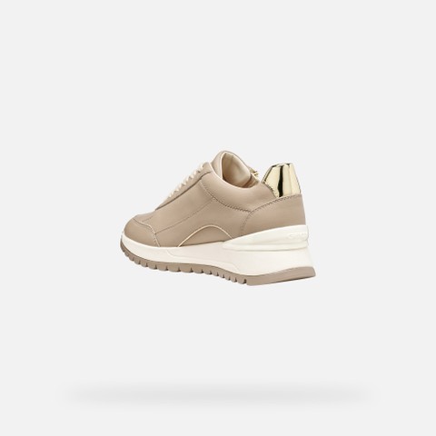 Chaussures compens&eacute;es DESYA FEMME Beige/Or clair - image number 3 | GEOX