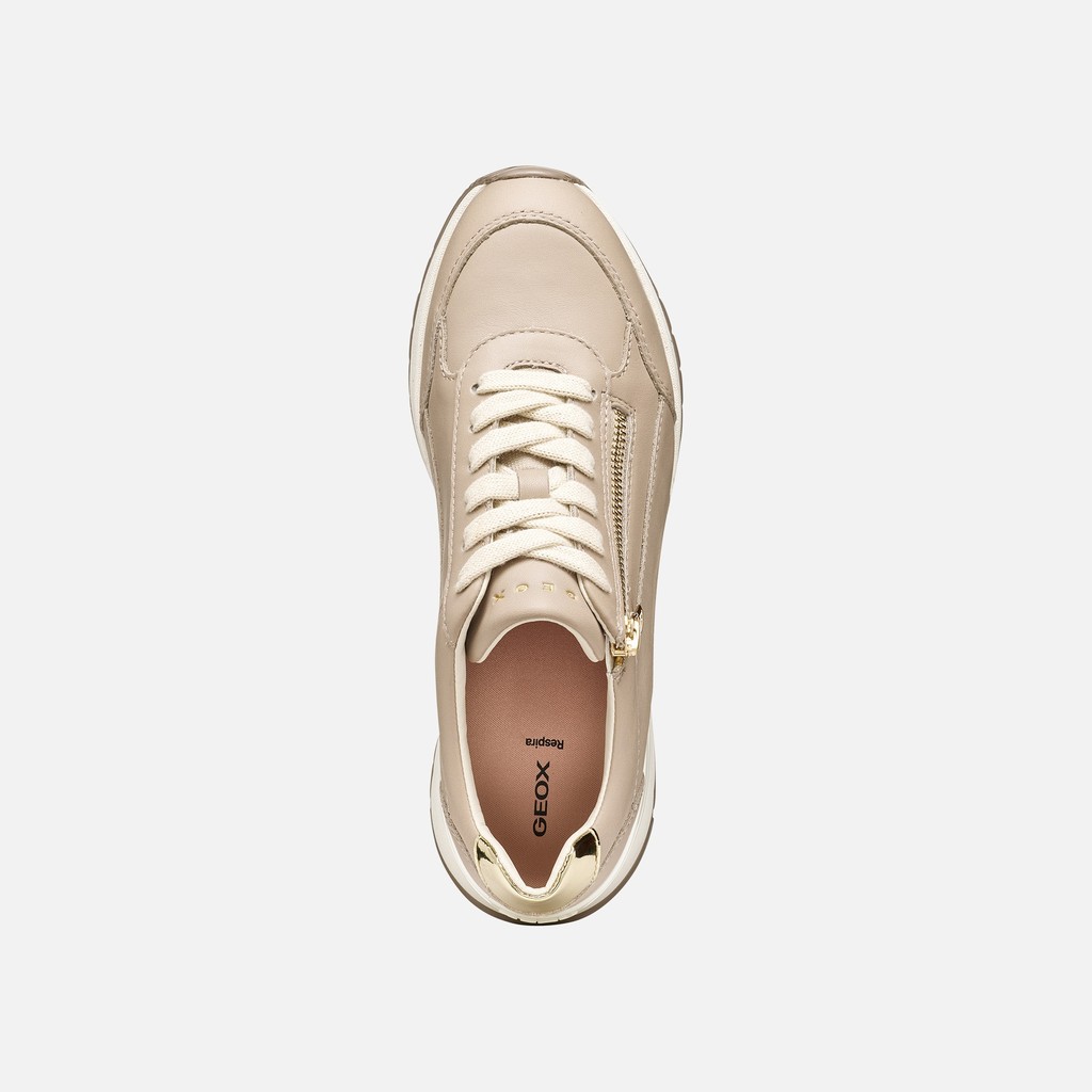 Chaussures compens&eacute;es DESYA FEMME Beige/Or clair - image number 5 | GEOX