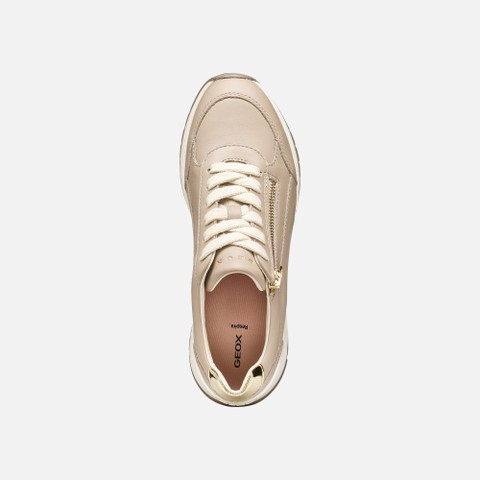 Chaussures compens&eacute;es DESYA FEMME Beige/Or clair - image number 5 | GEOX