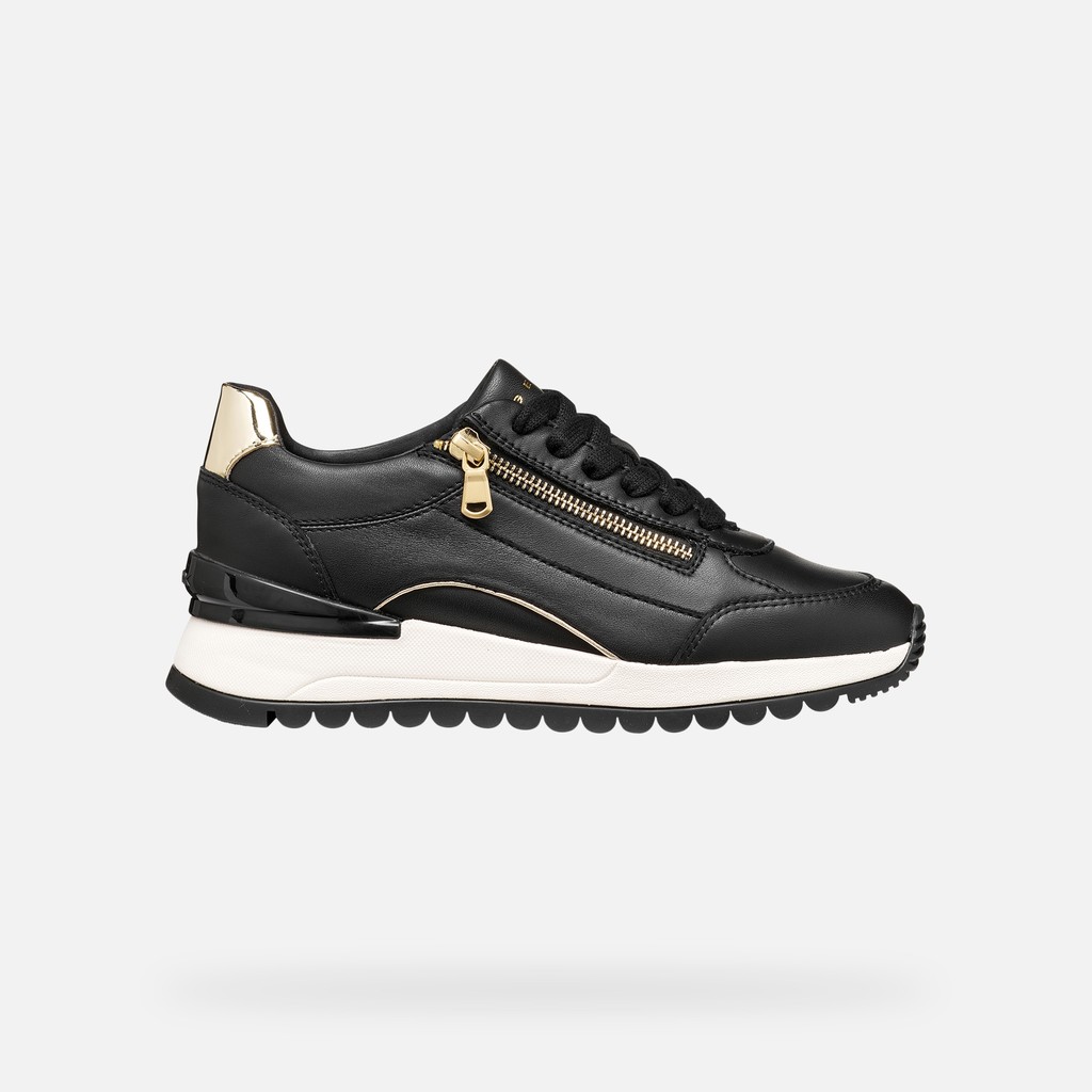 Wedge shoes DESYA WOMAN Black/Light Gold - image number 1 | GEOX