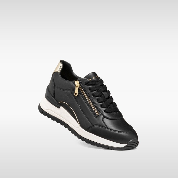 Wedge shoes DESYA WOMAN Black/Light Gold | GEOX