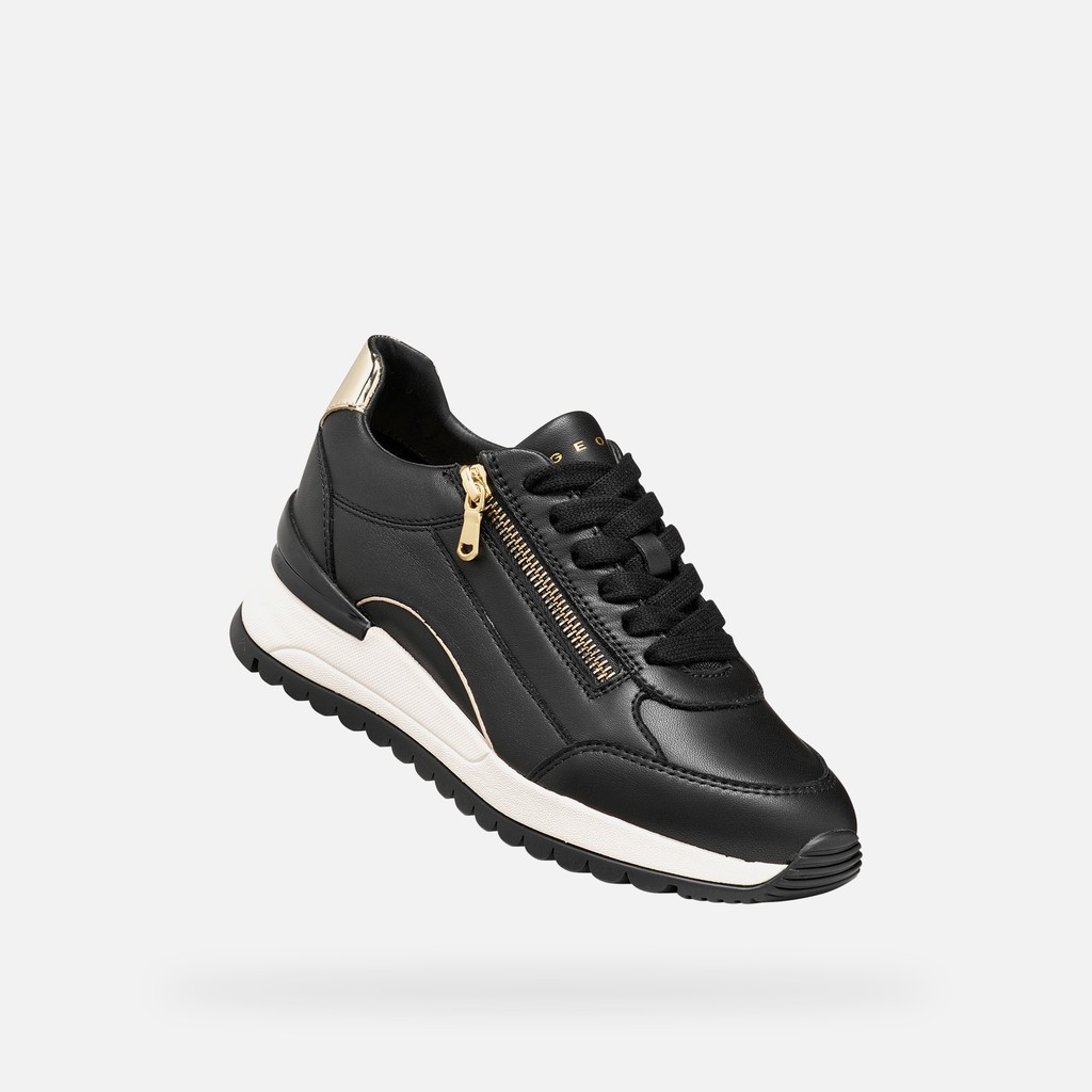 Wedge shoes DESYA WOMAN Black/Light Gold - image number 4 | GEOX