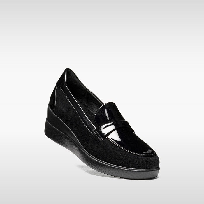 Mocassins en daim STARDUST FEMME Noir | GEOX