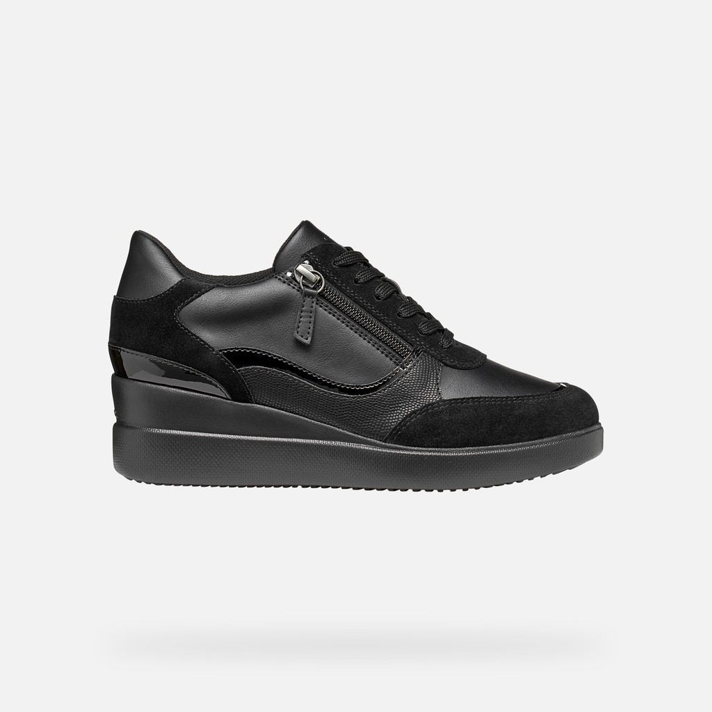Wedge sneakers STARDUST WOMAN Black - image number 2 | GEOX