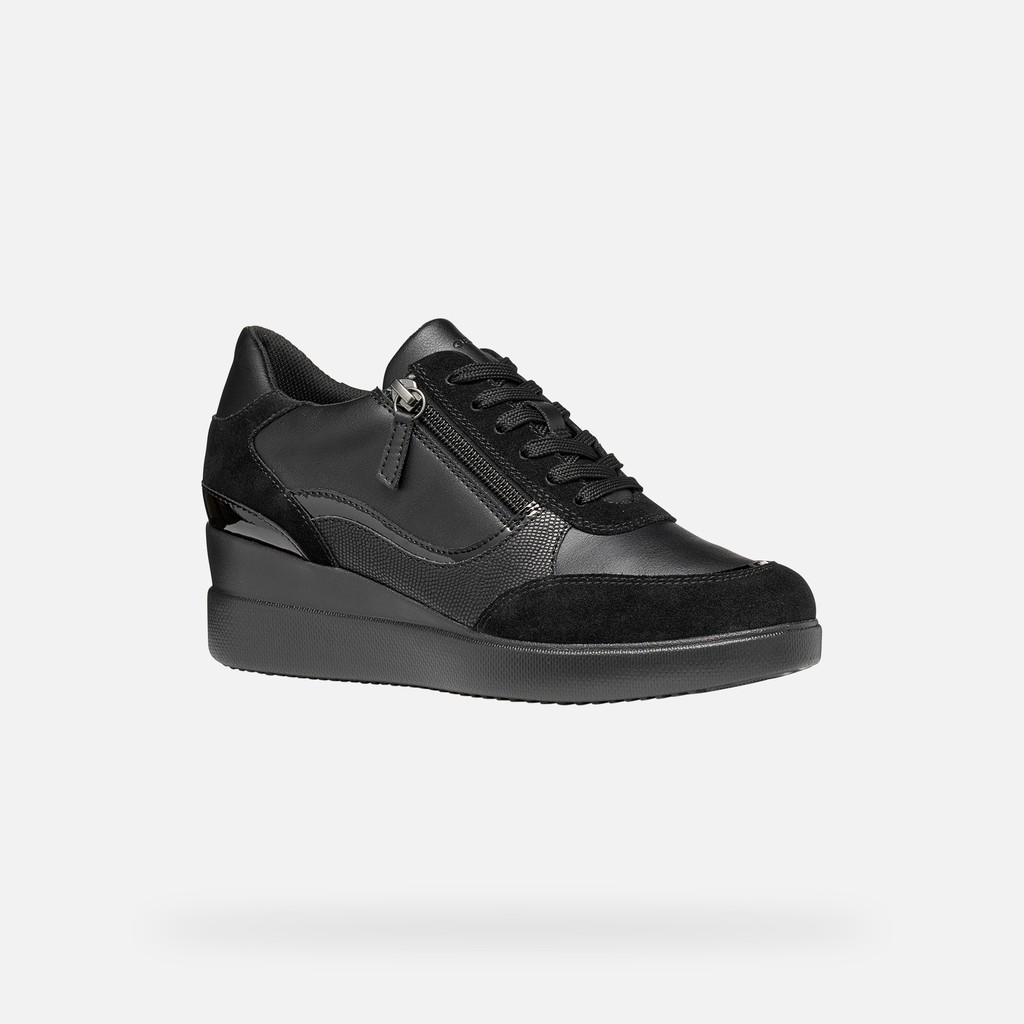 Wedge sneakers STARDUST WOMAN Black - image number 3 | GEOX