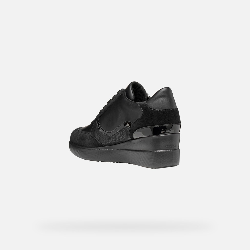 Wedge sneakers STARDUST WOMAN Black - image number 4 | GEOX