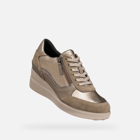 Sneakers con zeppa STARDUST DONNA Verde salvia/Beige - image number 5 | GEOX