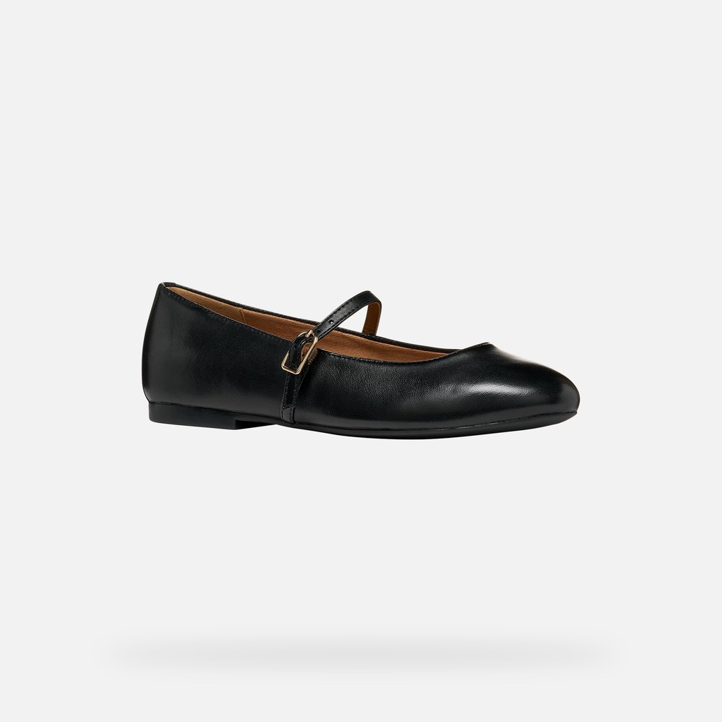 Ballerines en cuir avec bride NEW PALMARIA FEMME Noir - image number 2 | GEOX