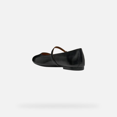 Ballerines en cuir avec bride NEW PALMARIA FEMME Noir - image number 3 | GEOX