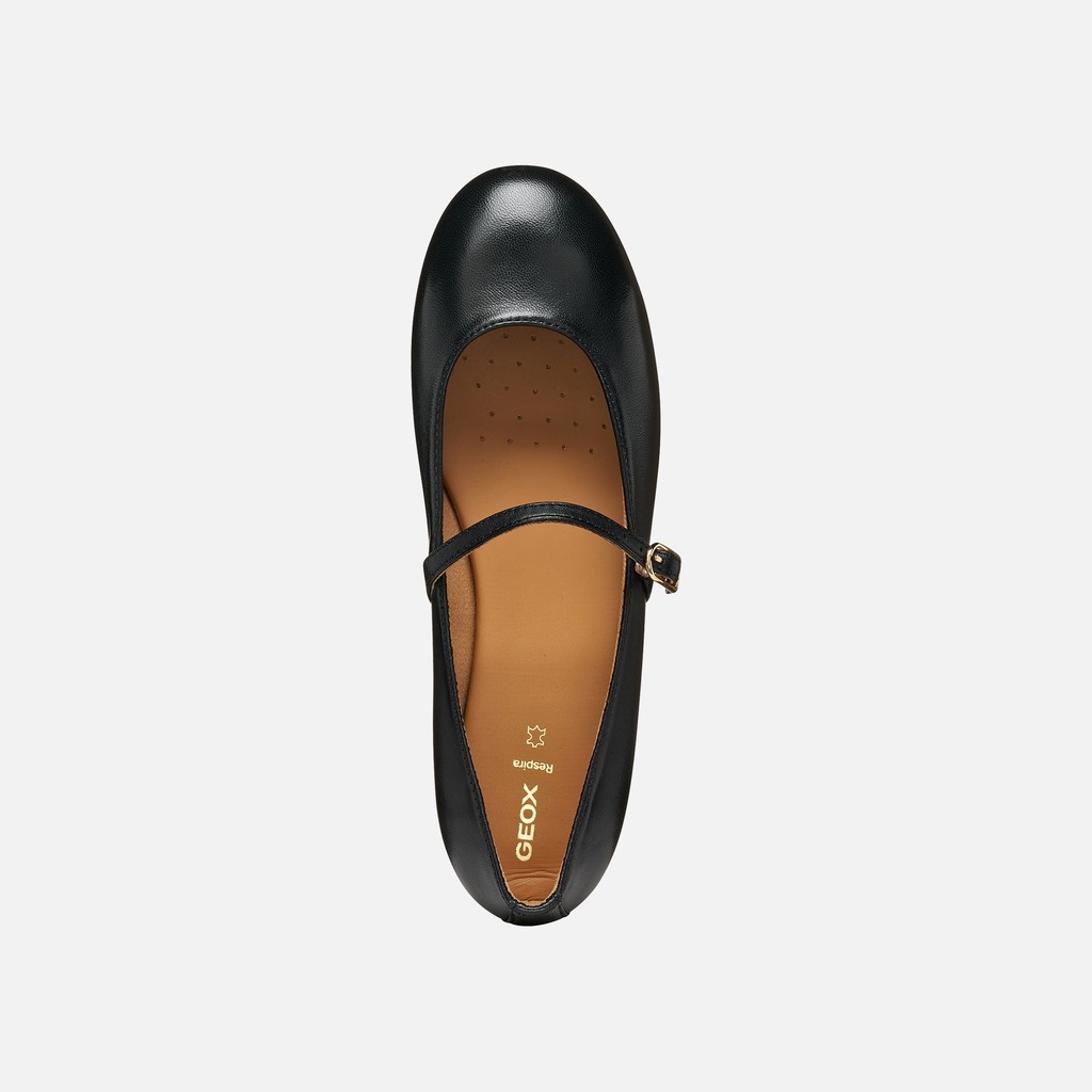 Ballerines en cuir avec bride NEW PALMARIA FEMME Noir - image number 5 | GEOX