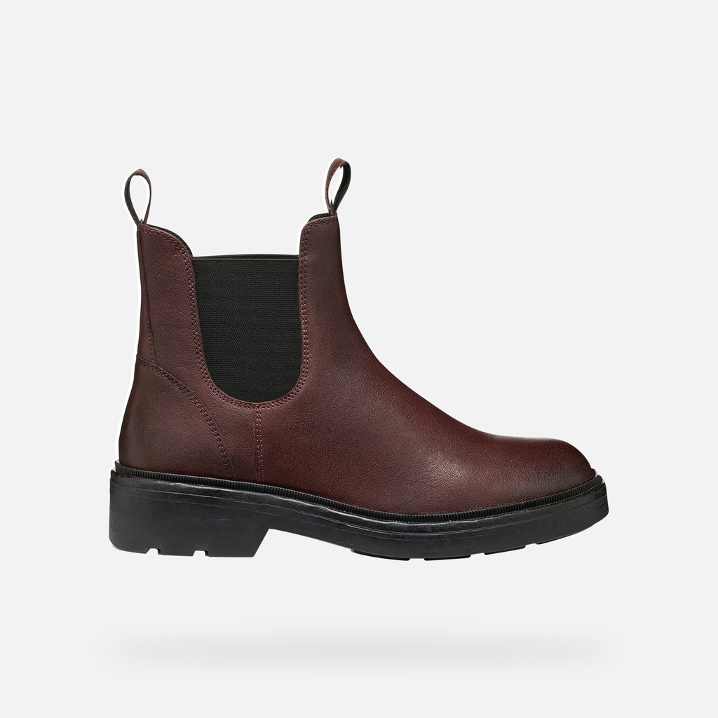 Chelsea boots SWELEN WOMAN Dark burgundy/Black - image number 2 | GEOX