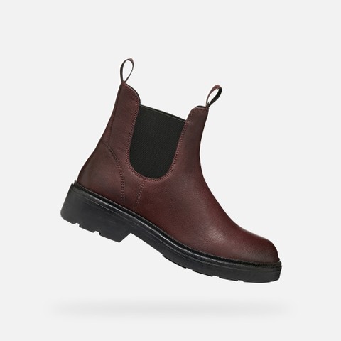 Chelsea boots SWELEN WOMAN Dark burgundy/Black - image number 0 | GEOX