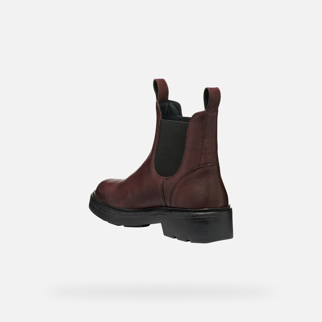 Chelsea boots SWELEN WOMAN Dark burgundy/Black - image number 4 | GEOX