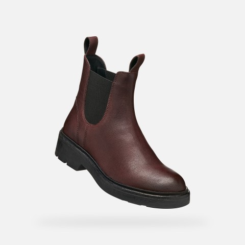 Chelsea boots SWELEN WOMAN Dark burgundy/Black - image number 5 | GEOX
