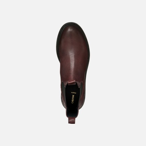 Chelsea boots SWELEN WOMAN Dark burgundy/Black - image number 6 | GEOX