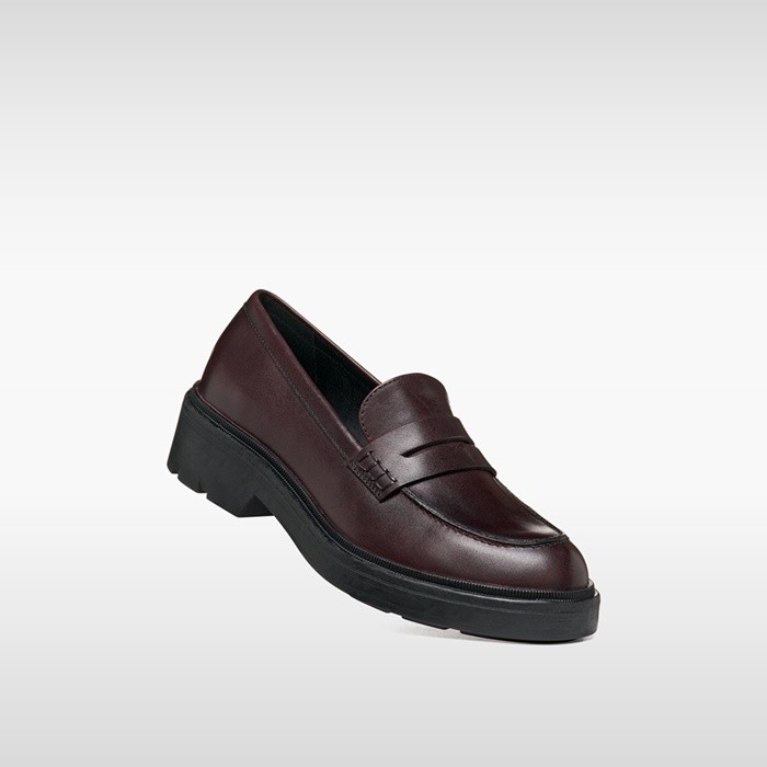 Leather loafers SWELEN WOMAN Dark Burgundy | GEOX