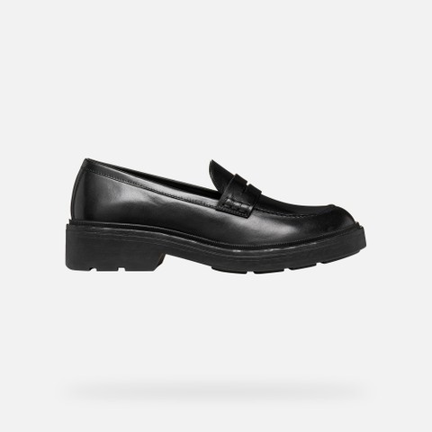 Leather loafers SWELEN WOMAN Black - image number 2 | GEOX